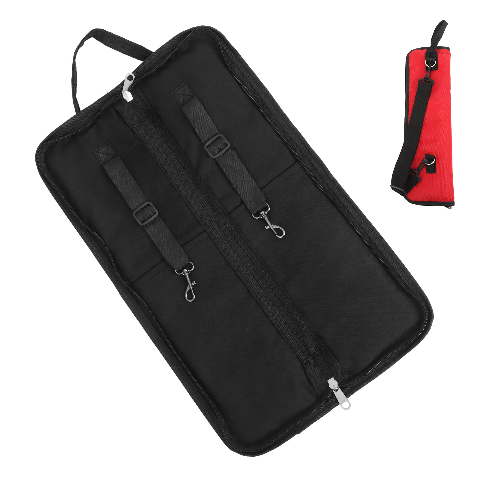 

1Pcs Drumstick Bag Large Capacity Wear-Resistant Polyester Drum Accessory Double Hooks Carry Handle Drum Stick Storage