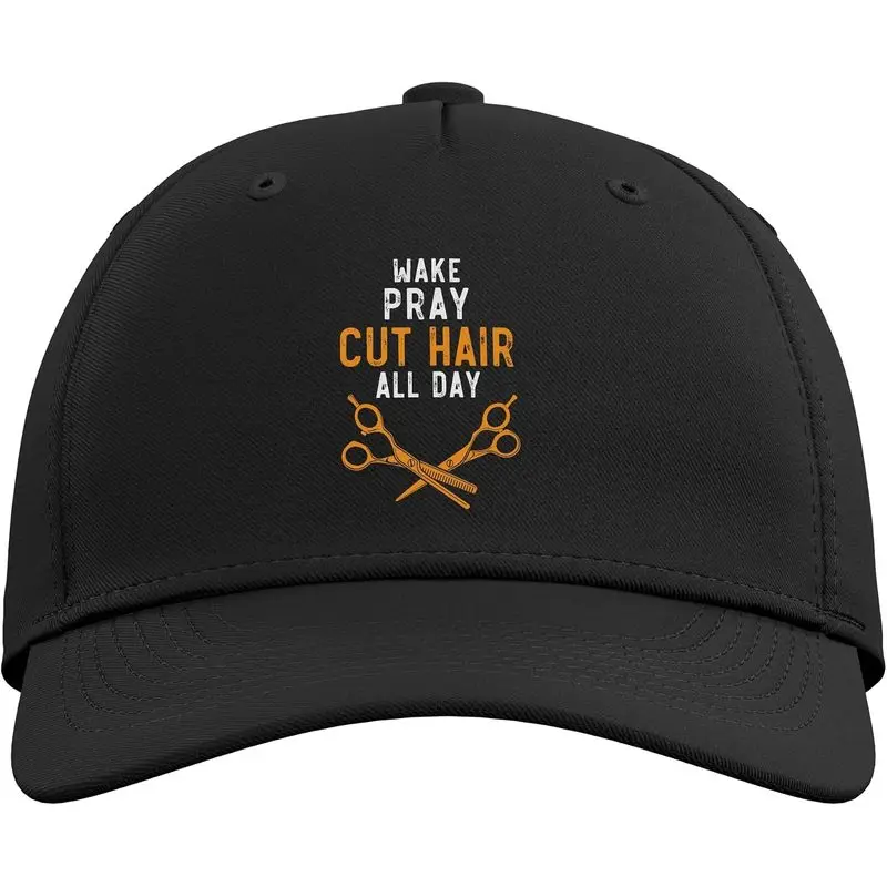 Wake Pray Cut Hair All Day Haircutting Hairstyle Barber Adjustable Baseball Hat