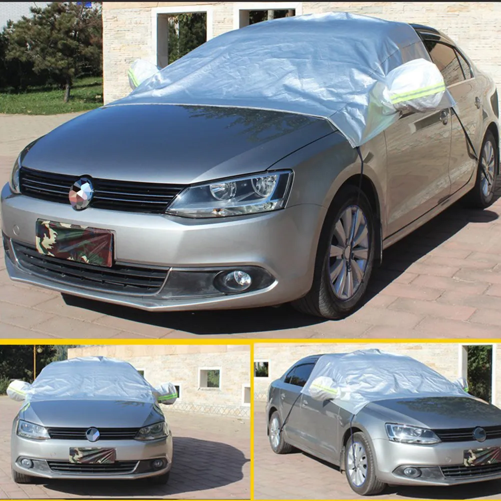 

Водонепроницаемый ветрозащитный чехол-накидка на лобовое стекло автомобиля для защиты от УФ-излучения летом и от снега зимой, подходит для большинства внедорожников, серый