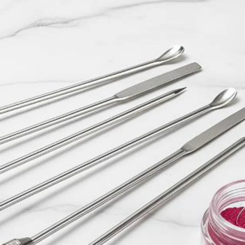 1/3PCS Ferramenta de agitação para nail art, colher de aço inoxidável para pó acrílico, líquido, esmalte em gel, espátula, bastão de agulha para mistu