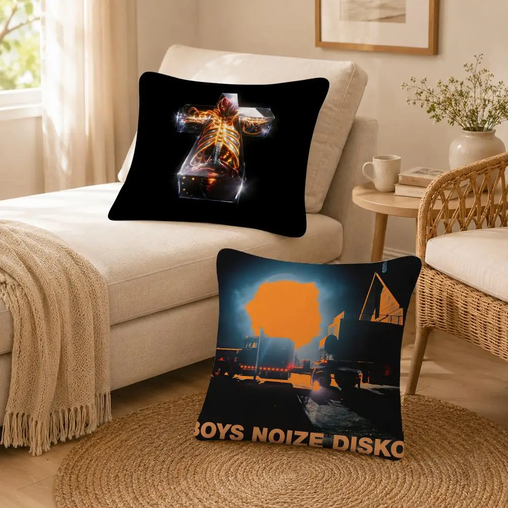 Music Psychedelic Pop Tame Impala Cushion Cover Soft Throw Pillow Cover Washable Plush Cushion Case for Sofa Bed Living Room