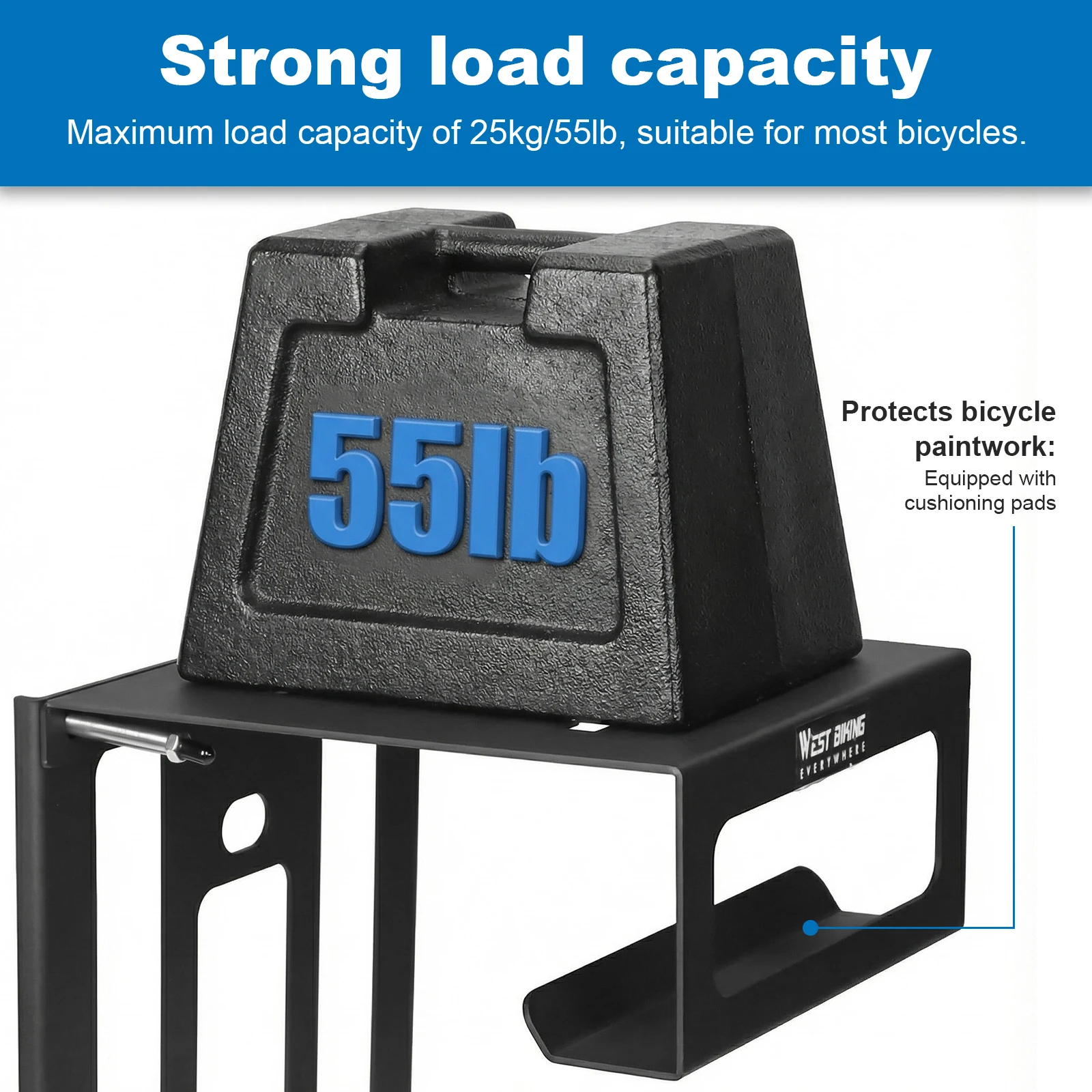 

Настенное крепление для велосипеда с полкой и крючками, экономящее место, горизонтальное крепление для велосипеда, выдерживает до 55 фунтов, для гаража или использования в помещении.