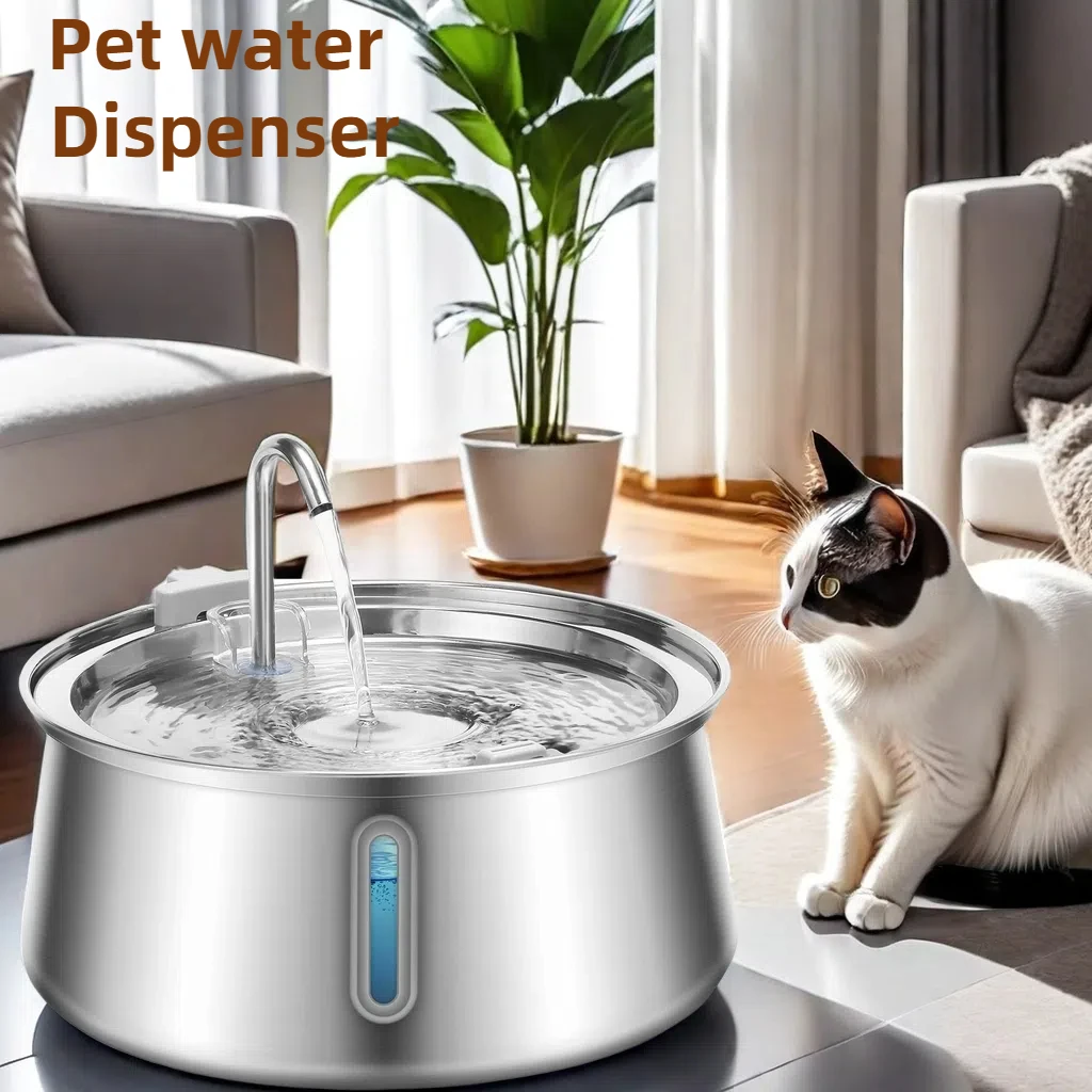 

4L Automatic Pet Water Dispenser For Cat Dog Drinking Bowl with Filtration Stainless Water Fountain Large Capacity Pet Drinker