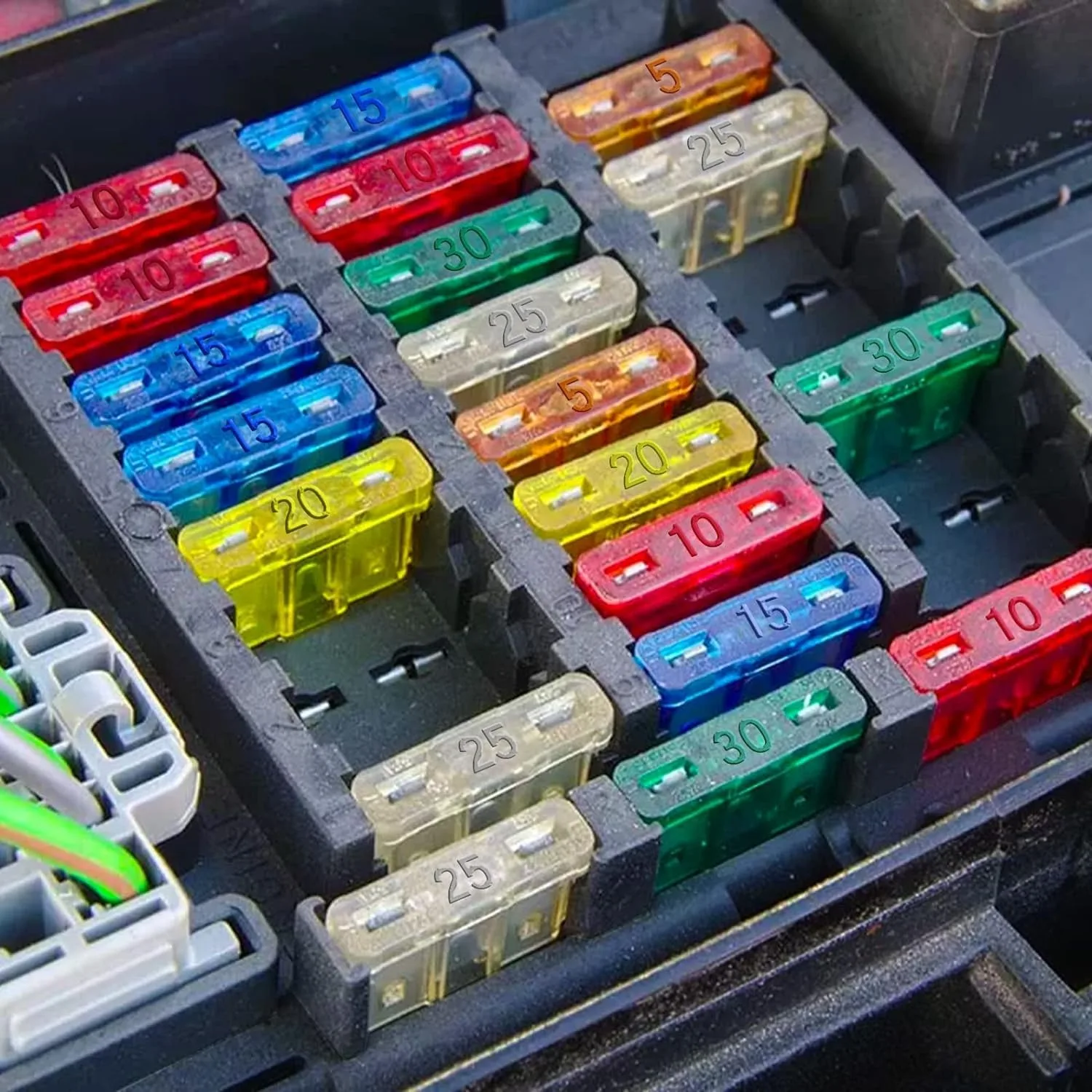 280 Stück Mikro-Mini-Sicherungen + Sicherungsentferner, Mini-Flachstecksicherungen Standardtyp, speziell für Kleinwagen, Sicherheitsschutz für Stromkreise, Multi-Ampere-Sortiment (2A-40A) - All-in-One-Autosicherungssatz – Detail 6