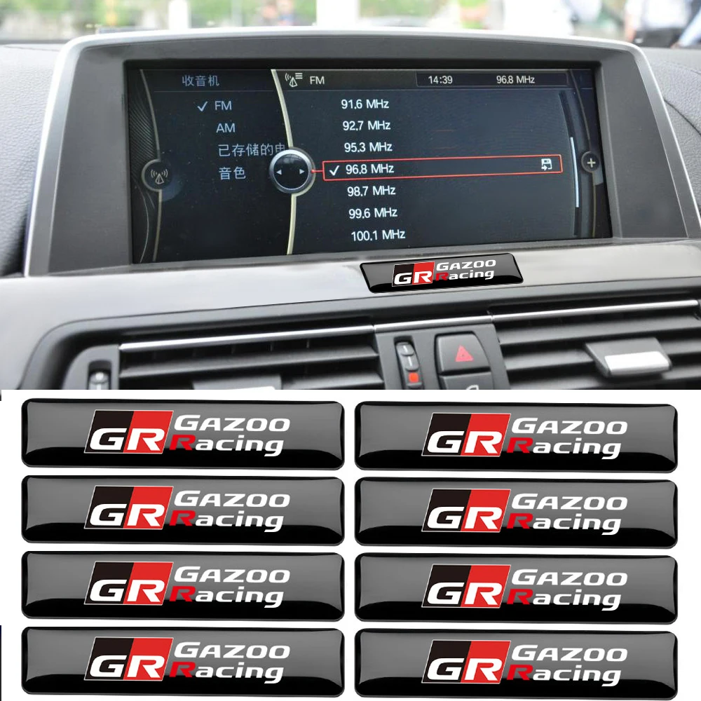 3D Epoxy Car Emblem Interior Exterior Decoration Stickers for Toyota GR GRZOO RACING C-HR RAV4 Yaris Land Cruiser Avalon Camry