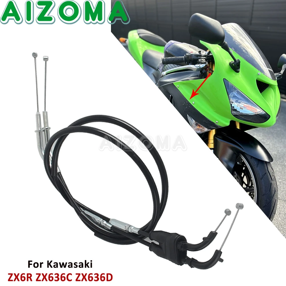 

Замена троса дроссельной заслонки мотоцикла для Kawasaki ZX6R ZX636C ZX636D ZX 6R 636C/D, прямая головка, масляная линия дроссельной заслонки, плетеная из нержавеющей стали