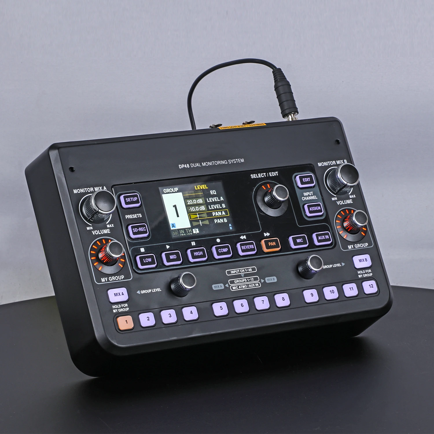 DP48 Professional Mini Audio Mixer Console Stereo Sound Equipment with SD Card Recorder Digital Music Console of Metal Style