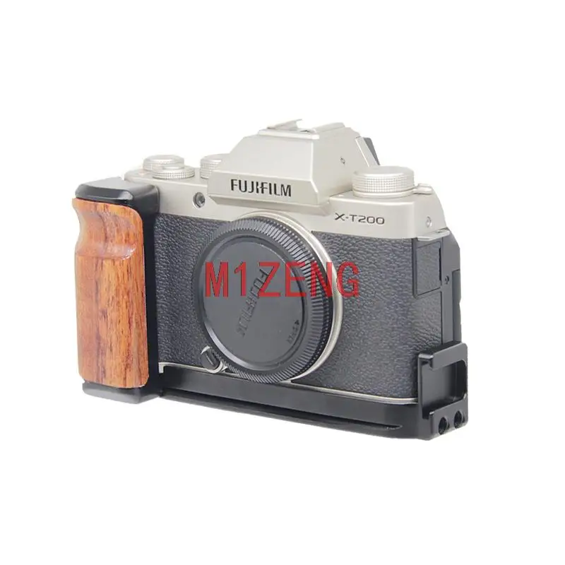 X-T200 wooden Vertical Quick Release L Plate/Bracket Holder hand Grip for FUJIFILM Fuji XT200 camera RRS tripod