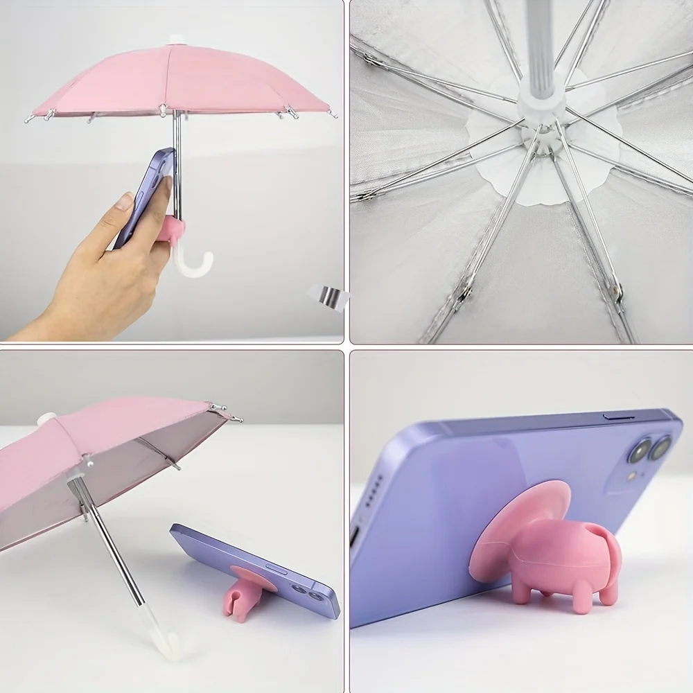Mini-Regenschirm für Smartphones mit Saugnapfhalter, blendfreier Sonnenschutz für den Außenbereich, entspiegelter Displayschutz – Detail 8