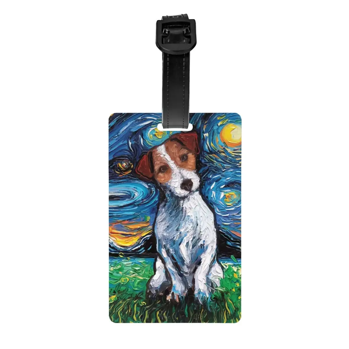 Custom Jack Russell Terrier Pop Art Luggage Tag Privacy Protection Dog Lover Baggage Tags Travel Bag Labels Suitcase