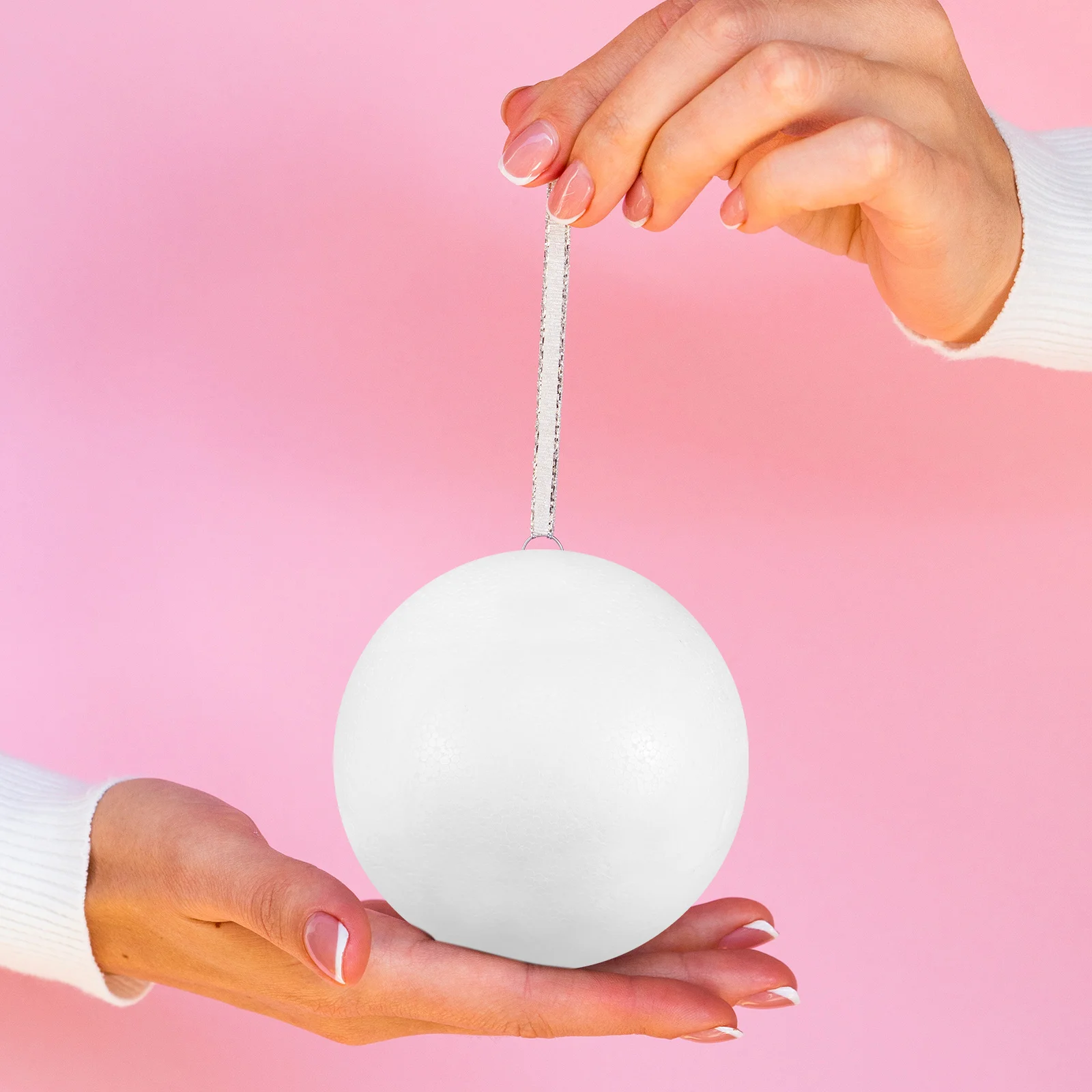 

6pcs White Hollow Foam Balls 10Cm Smooth Lightweight For Diy Craft Projects Wedding Christmas Decorations Home Party Ornaments