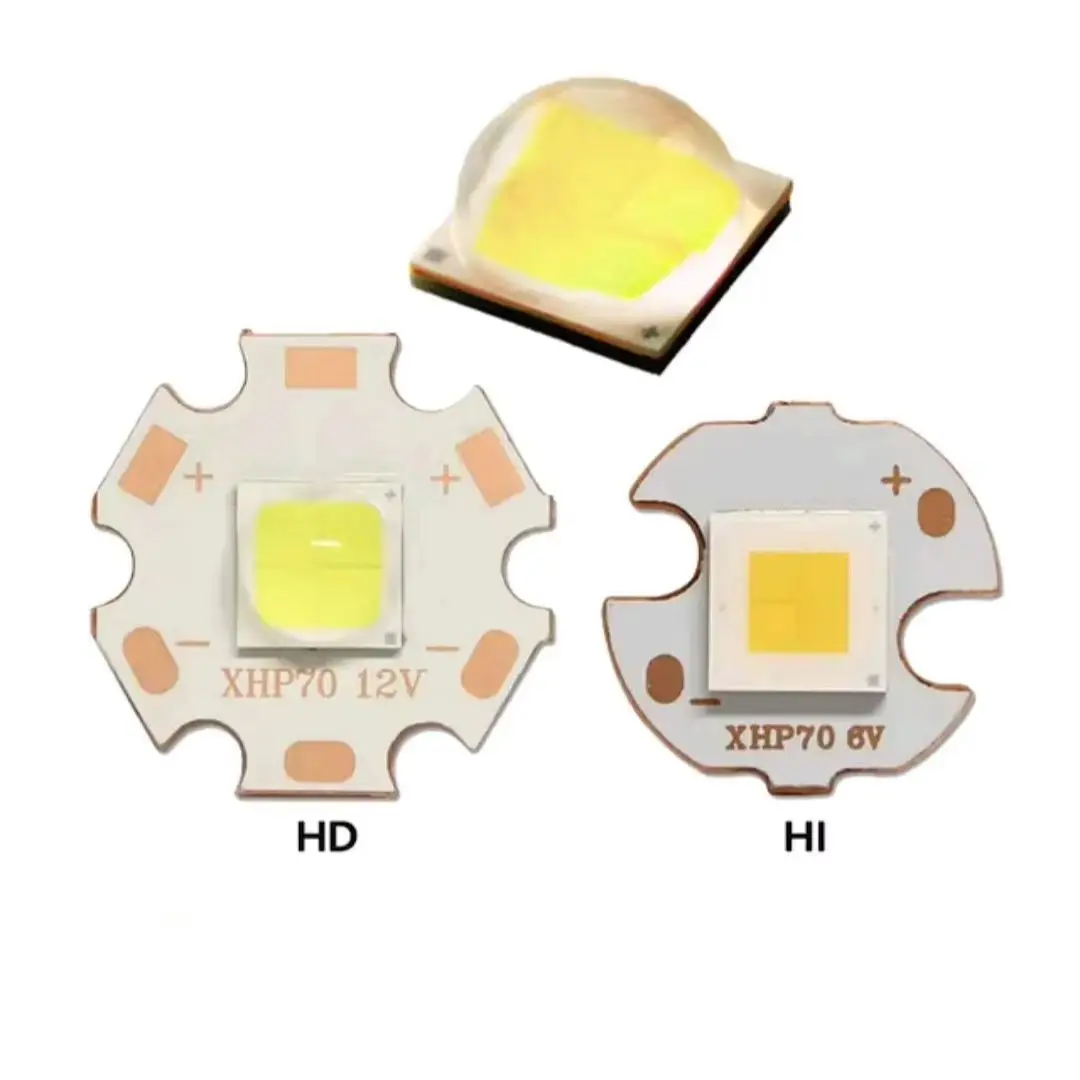 Original brand new XHP70.3 LED bead third-generation HD round head HI flat head 6V12VLED flashlight 7070 light source 45W