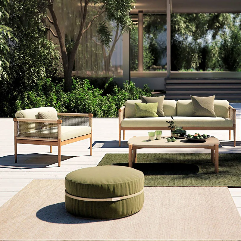 

Outdoor leisure rattan sofa rattan sofa outdoor open-air courtyard model room waterproof