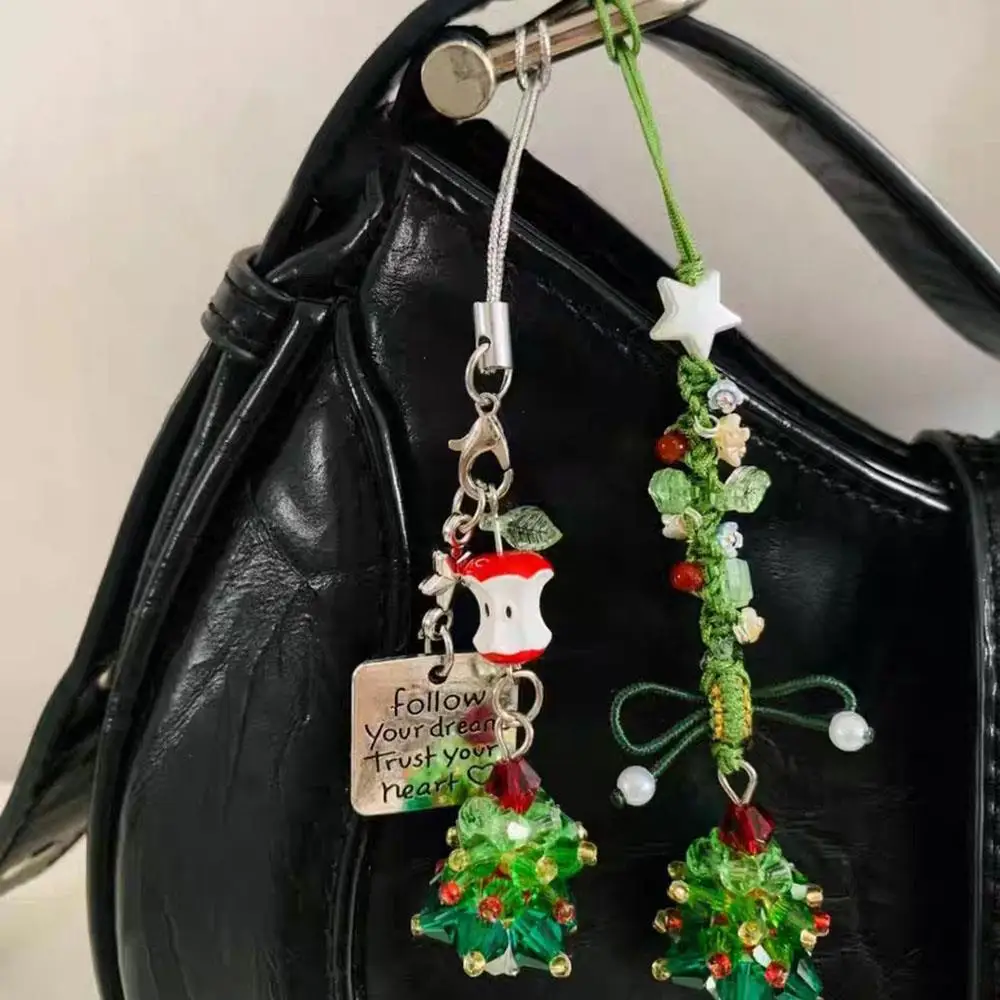 شجرة عيد الميلاد سلسلة هواتف محمولة معلقة حبل قلادة على ظهره قلادة معلقة اكسسوارات السنة الجديدة هدية حقيبة سلسلة مفاتيح سحر #2