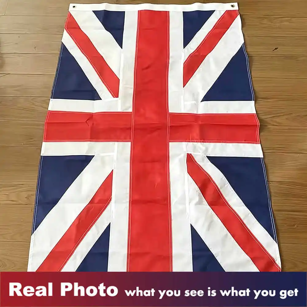 Stitched UK Flag British Banner United Kingdom 90x150cm Oxford Fabric Brass Grommets Union Jack For Decoration Celebration Sport