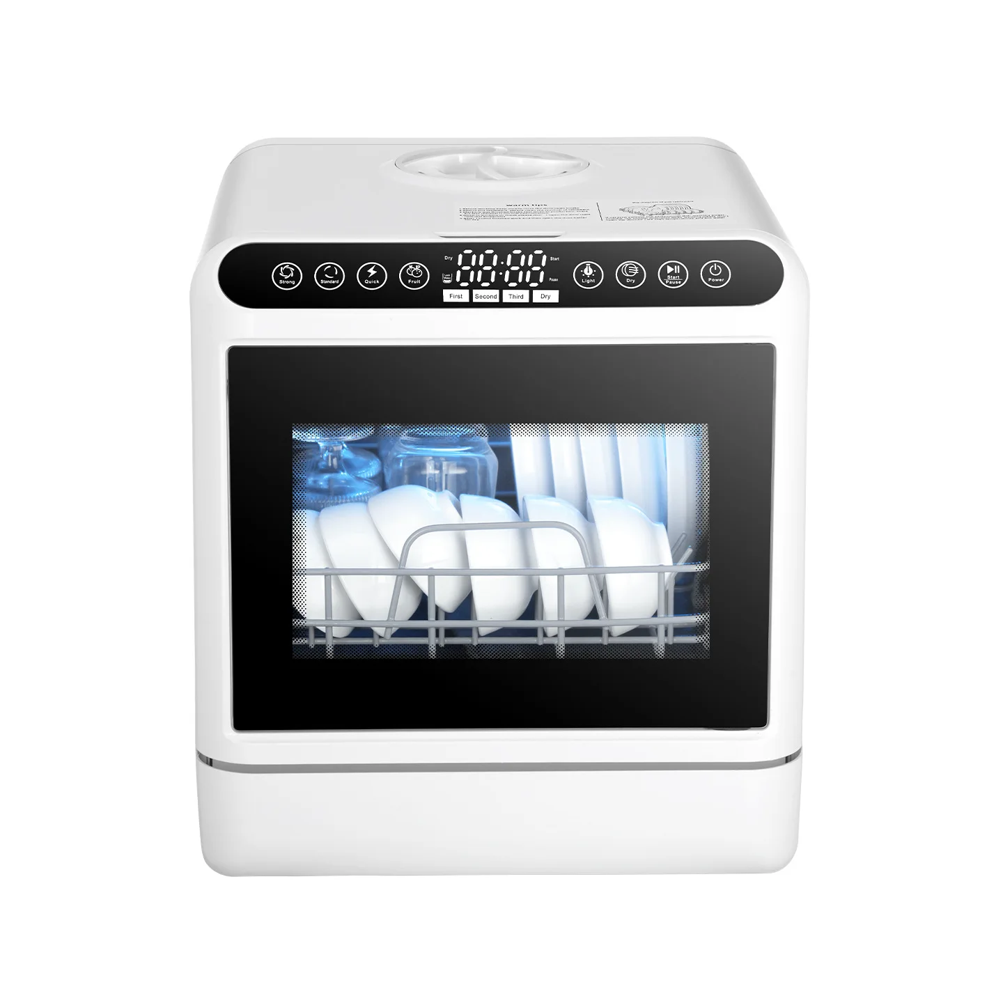 Dishwasher, 220V UK Plug, Large Capacity, 2-in-1 High Temp Wash, Smart Auto Tabletop, Home Use, Hot Air Drying
