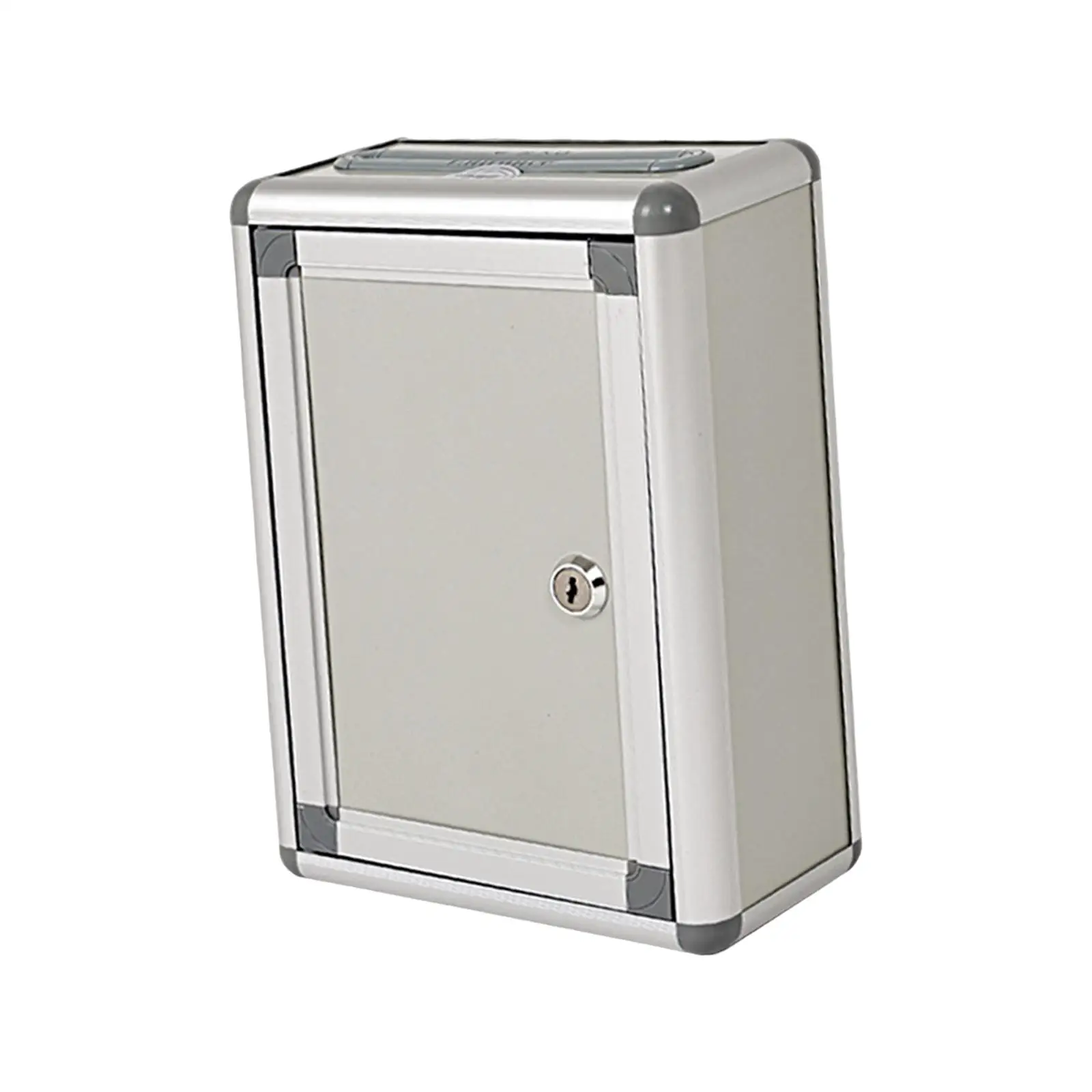 Small Suggestion Box with Lock Organizer Multifunctional Lockable Aluminum Alloy Frame Donation Box for Home Office Sturdy