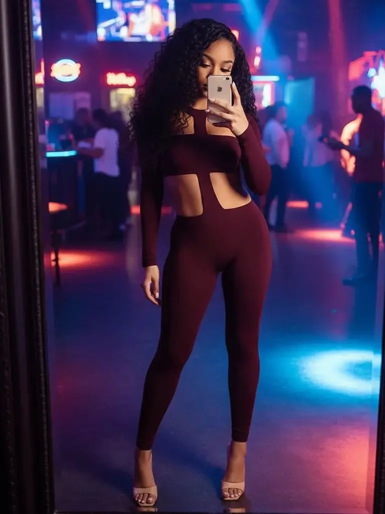 

Weird Puss, сексуальный полый комбинезон с открытой спиной, женский комбинезон для фитнеса, полуночных тренировок, уличная одежда, эластичный узкий комбинезон с длинными рукавами