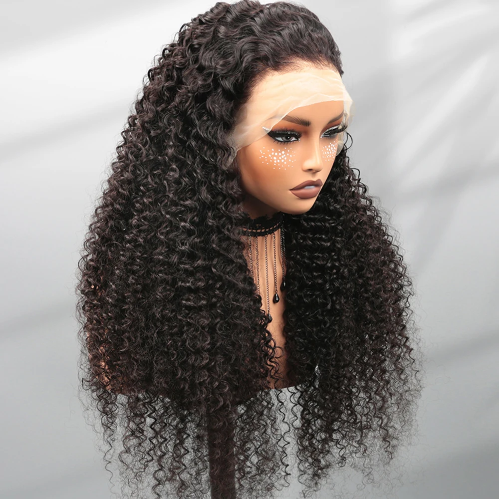 

Deep Curly Wave HD Lace Front Wig human hair 220 Density Pre plucked Curly 13x6 Lace Frontal Human Hair Wigs For Women