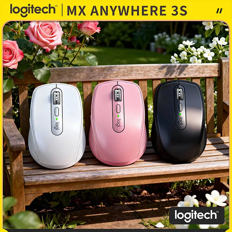 

Wireless MX Anywhere 3S - 8000 DPI Darkfield, 3-Device Bluetooth, Silent Click, Ideal for Art Studio & Creative Work