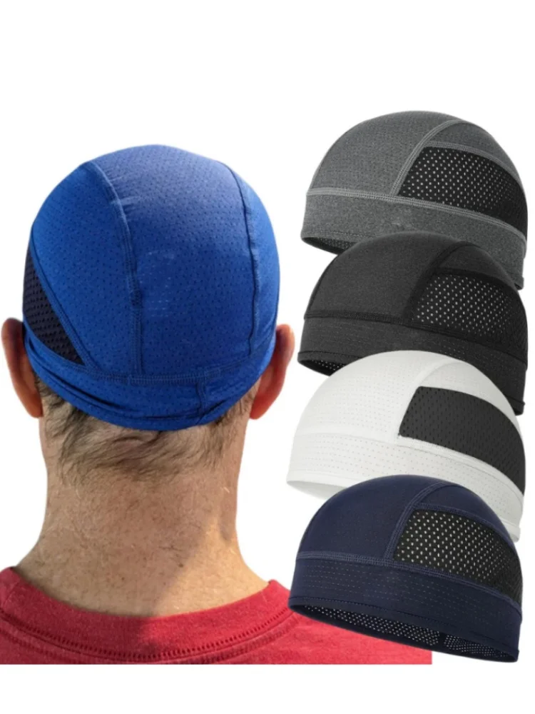 AliExpress NONE Cycling MTB Quick Dry Breathable Mesh Cap Unisex Sports Running Beanie Skull Cap Under Helmet Liner Sweat Hat Helmet Headwear