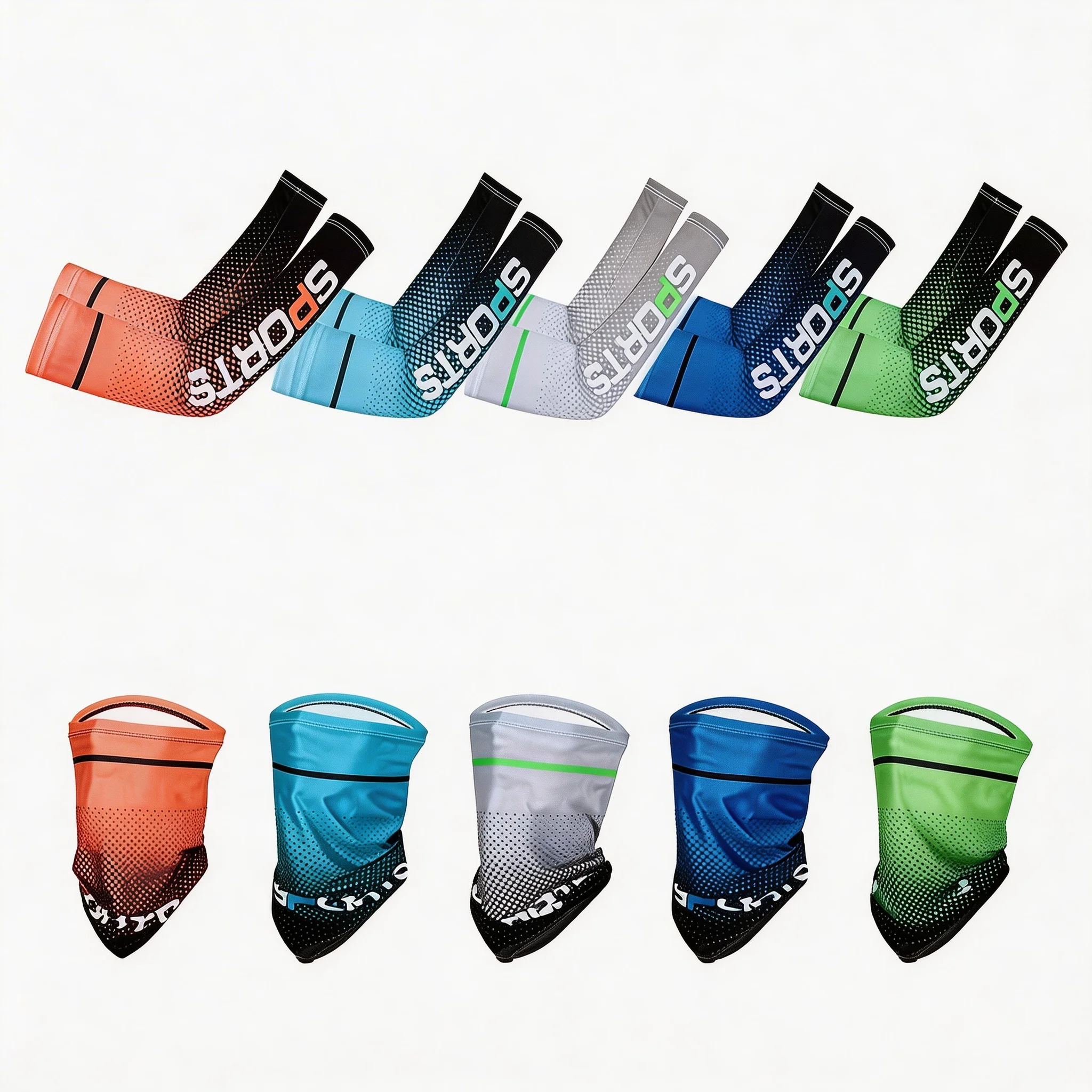 Conjunto de Mangas de Seda Fría para Brazos y Protector de Cuello, Protección Solar UV UPF50+, Elástico y Transpirable para Pesca y Ciclismo al Aire Libre en Verano