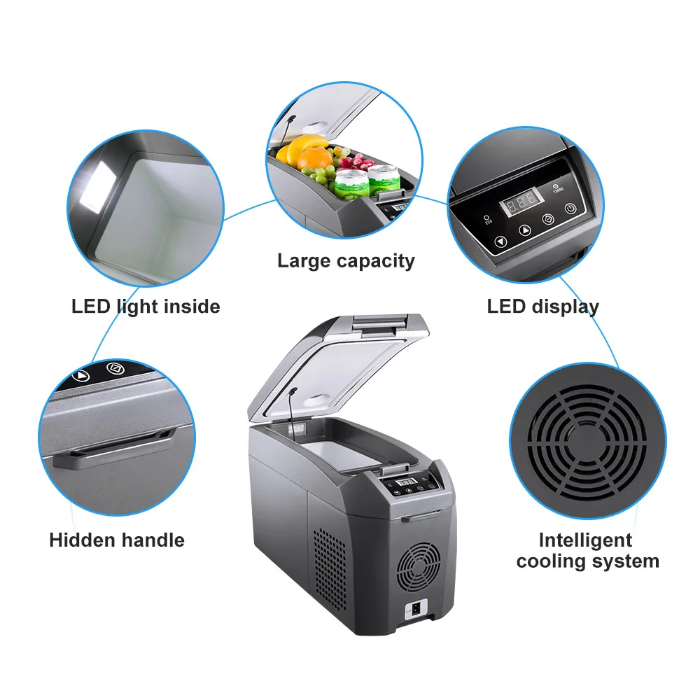 Colku 12v Portable Fridge Armrest Car Refrigerator With Digital Display Center Console Car Fridges Camping Outdoor Fridge