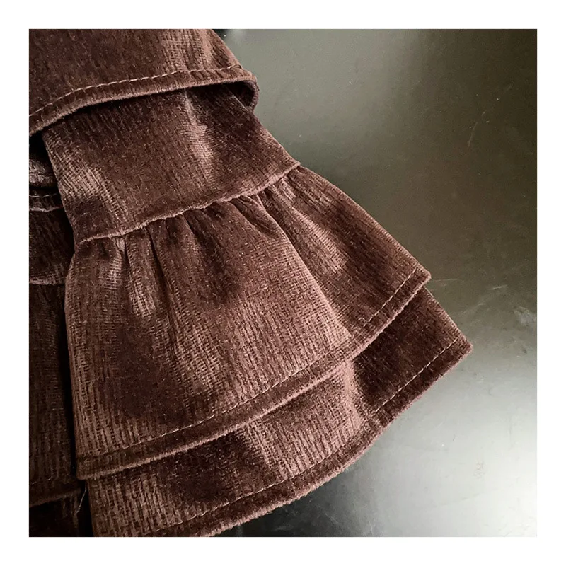 Koreanische Herbst Kinder Mädchen Röcke Cord Feste Elastische Taille Kleine Mädchen Röcke Hohe Qualität Infant Baby Mädchen Kuchen Röcke – Detail 12