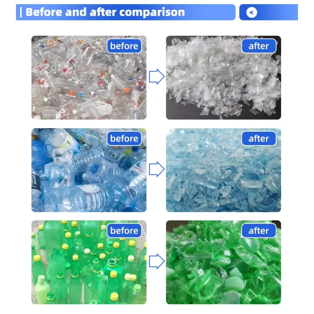 2000kg/H PET Bottles Recycling Washing Drying Line with Label Removing Crushing High Capacity Full Automatic Factory Price