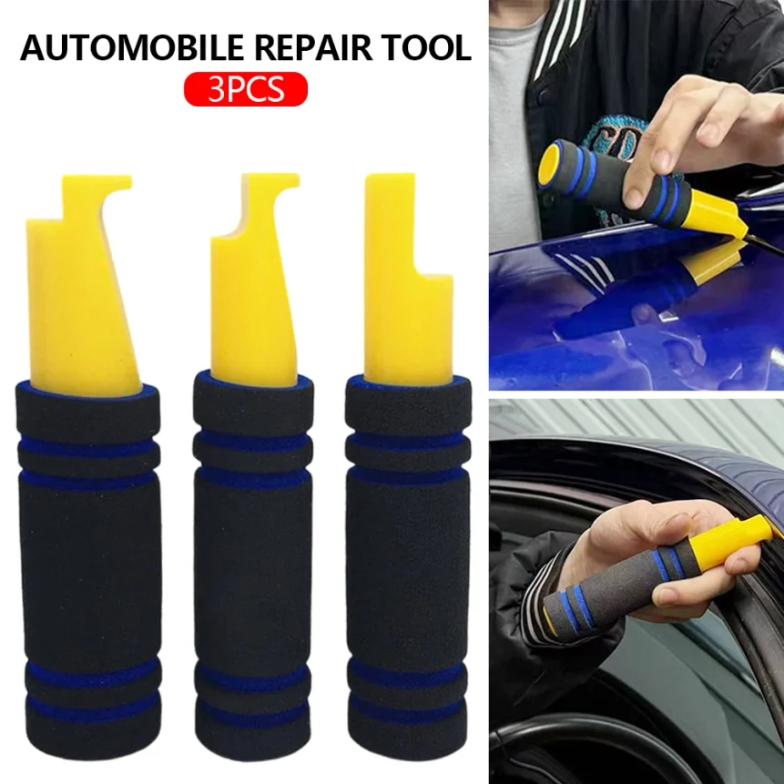 3Pcs Car Motorcycle Maintenance Tools Paintless Dent Repair Tool Punch Tapping Rod Automobile Dent Edge Repair Tool