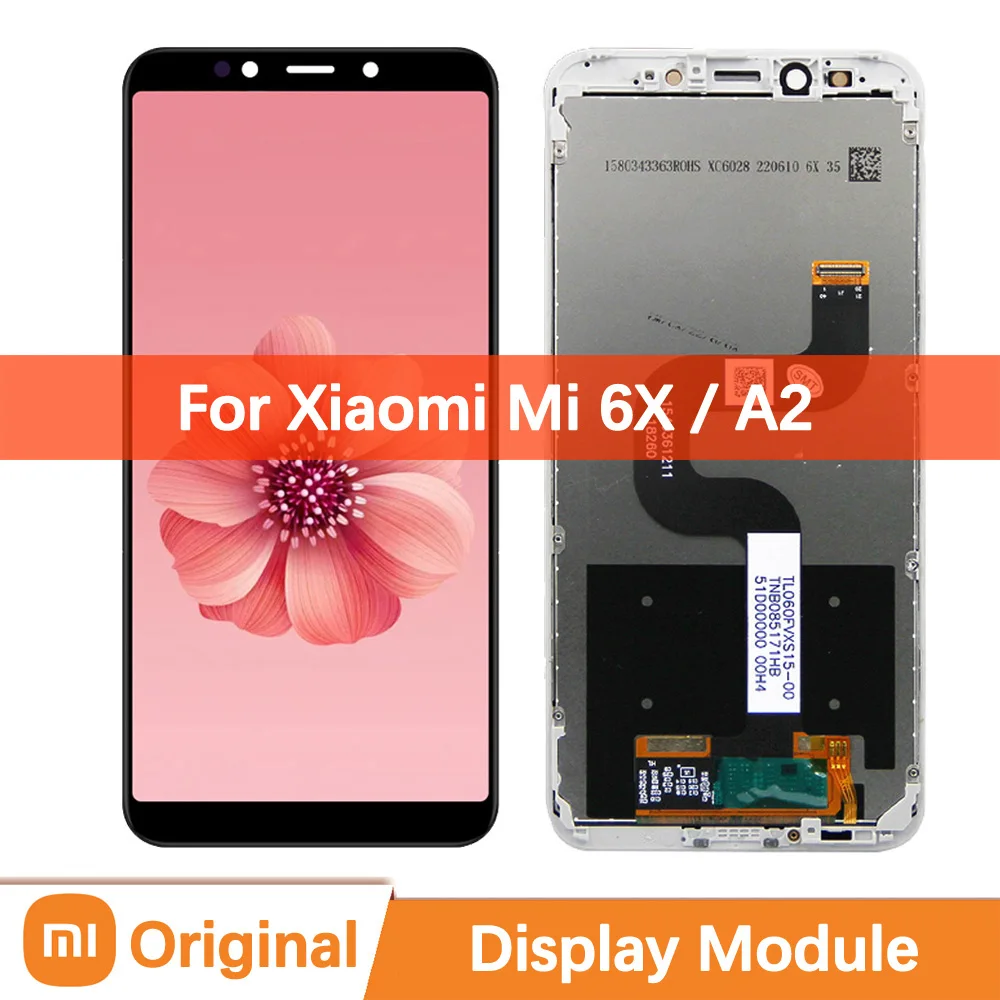 

5.99"100% Original LCD Screen For Xiaomi A2 Display Touch Digitizer Replacement M1804D2SG M1804D2SI Mi A2 6X Xiaomo Assembly