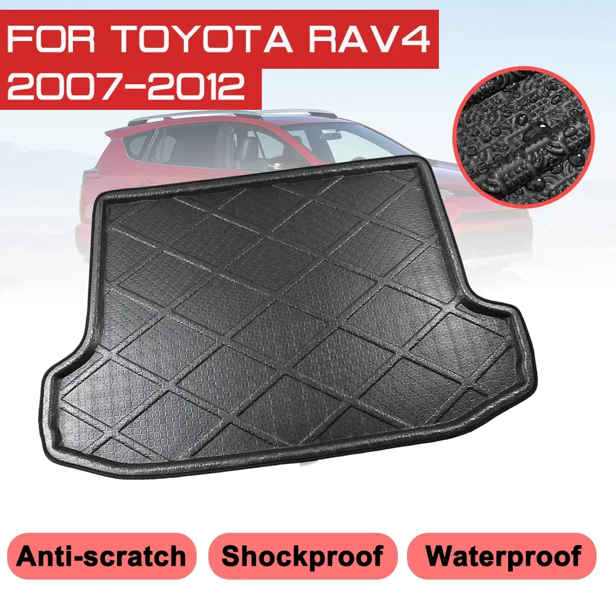 Car Floor Mat Carpet For Toyota RAV4 2007 2008 2009 2010 2011 2012 Rear Trunk Anti-mud Cover