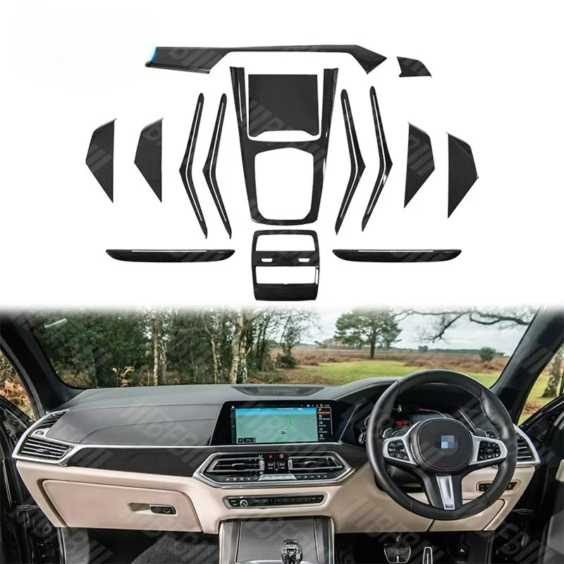 

RHD Dry Carbon for BMW X5 G05 2018-2022 Interior Trims Dash Cover Center Console Panel Door Trim Car Interior Accessories