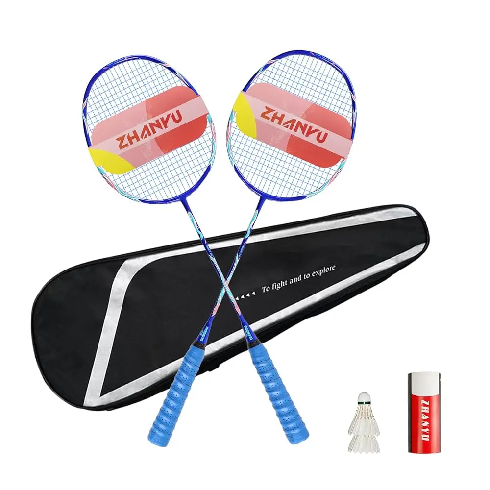 

Badminton Racket Set,Badminton Rackets,82 Gram Lightweight Composite Carbon Professional Grade Racket,Both Offensive and Defe
