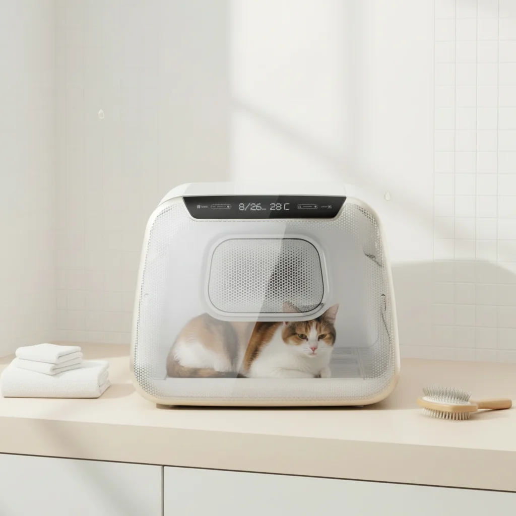 Luxury Eco-Friendly Plastic Pet Hair Drying Dryer Dog Cat Grooming Smart Temperature Control Bathroom Use 6 Modes 70L