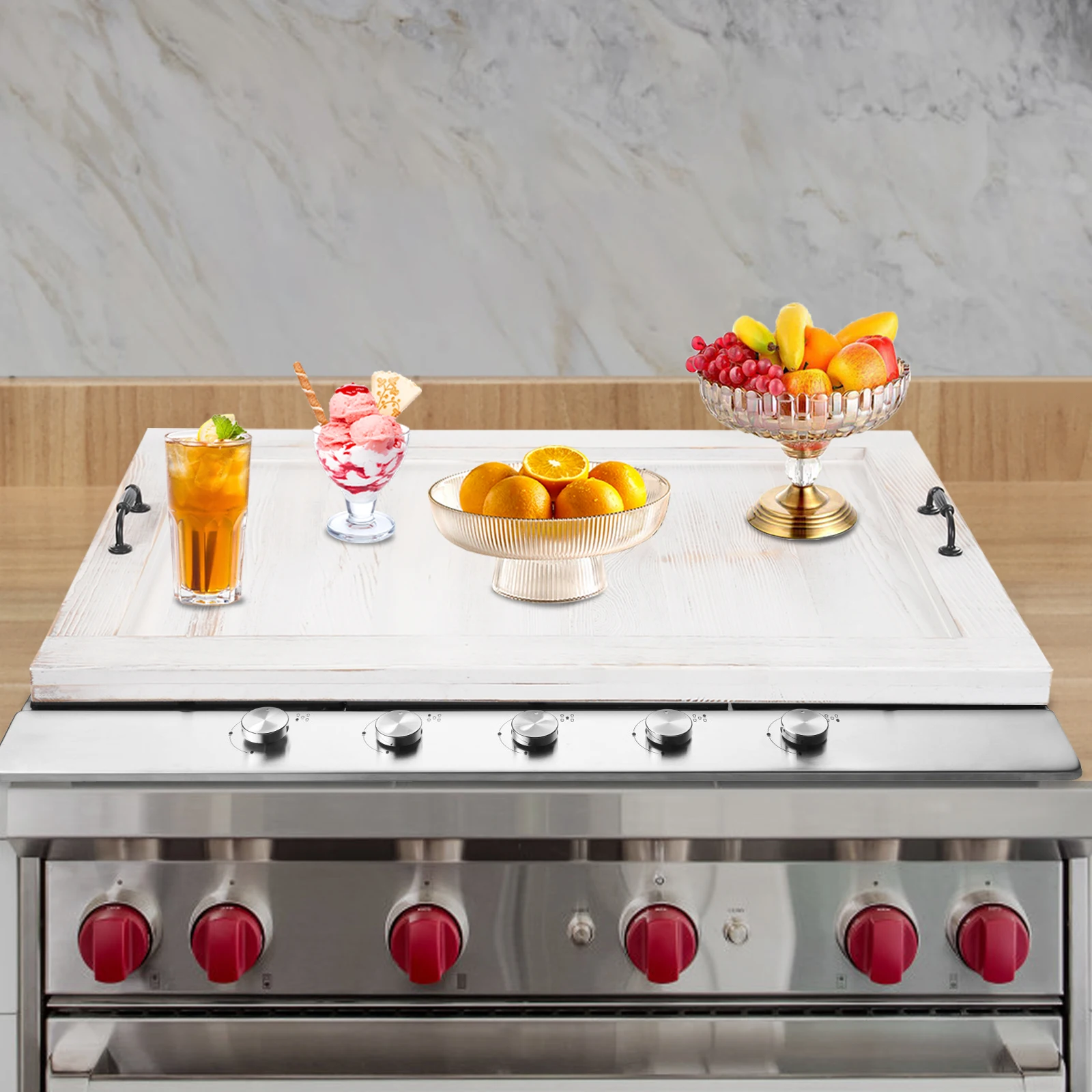 

Крышка для плиты с лапшой — кухонный сервировочный поднос с ручками (грузоподъемность 4 фунта) — защитная плита и сервировочная доска для вечеринок