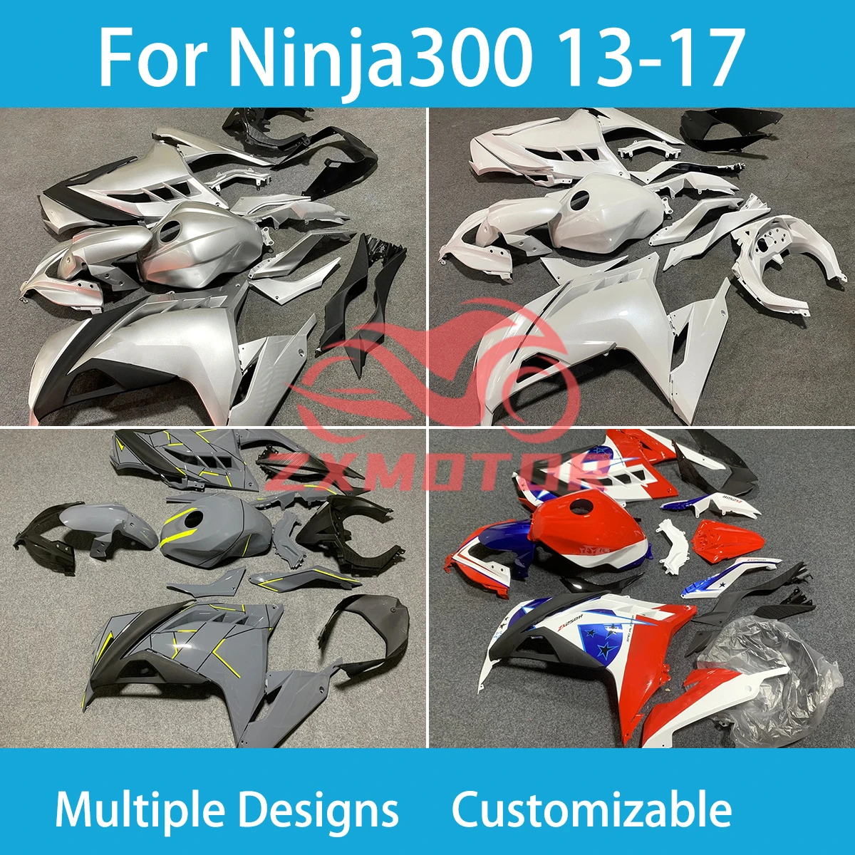 100% Fit Fairings Ninja300 13 14 15 16 17 Aftermarket Injection Motorcycle Fairing Kit for KAWASAKI Ninja250 2013- 2015-2017 New