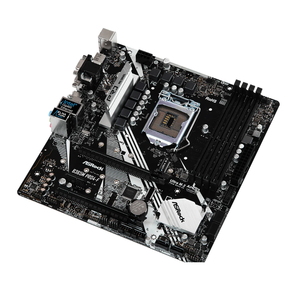 Imagem -05 - Placa-mãe Asrock B365m Pro4-f Suporta I5-9600kf I7-9700kf I9-9900kf Cpu Intel B365 4xddr4 2666 Mais Hdmi Pcie 3.0 Micro Atx