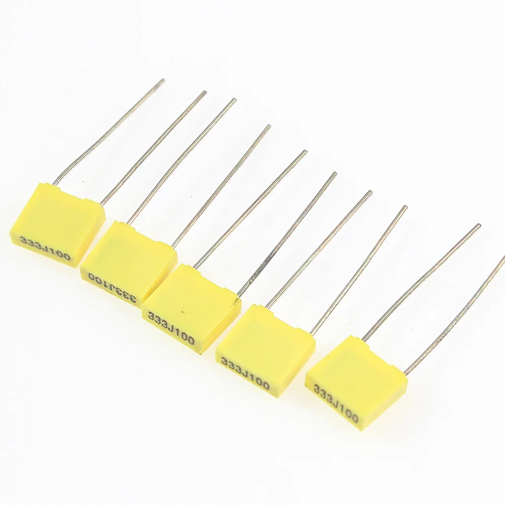 50PCS Polypropylene Capacitor 100V Polypropylene Safety Plastic Film Correction Capacitor Kit 1nF~0.47uF 102J 103J 473J 224J474J