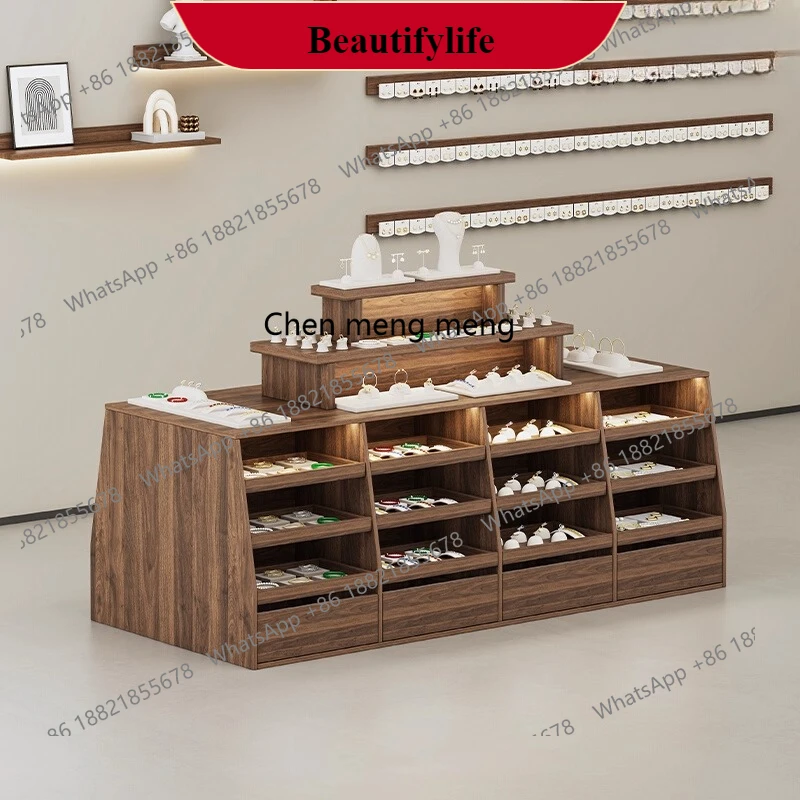 

G153 Solid wood double-sided decoration store Nakajima display cabinet Nakajima clothing store booth water table