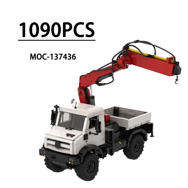 

MOC-137436 Строительный блок, пневматический рулевой кулак, модель крана, орнамент, 1090 шт., детская игрушка на день рождения и Рождество, подарок