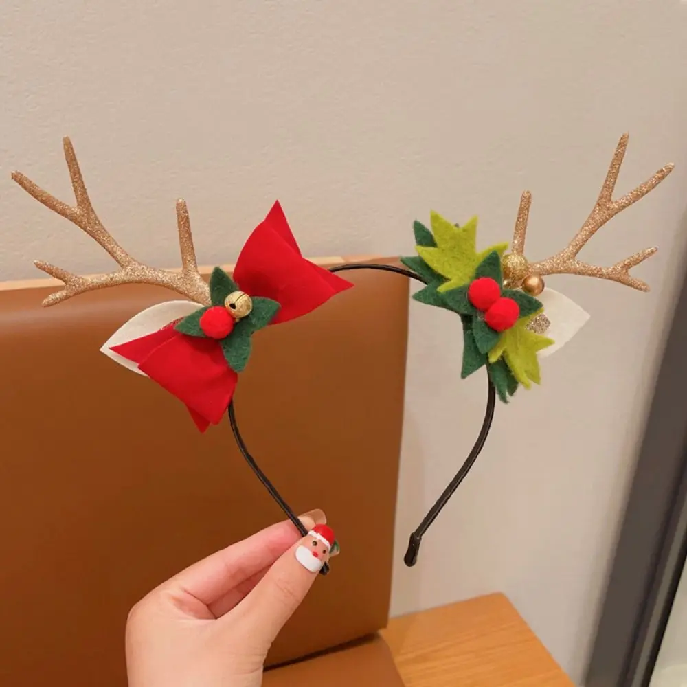 

Cute Elf Christmas Headband Bowknot Santa Claus Antlers Headband Snowman Christmas Decoration Christmas Elf Headband Girl