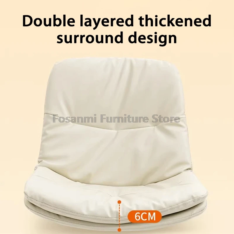 Ergonomischer drehbarer Bürostuhl aus Leder, platzsparender, bequemer Computerstuhl für Gaming zu Hause, höhenverstellbare, kompakte Schminkstühle