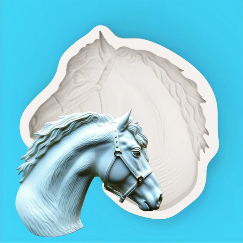 Side Profile Horse Head Dessert Mold, High-End Cake Chocolate Shaping Mold, Easy to Demold and Clean, Made of Silicone Material