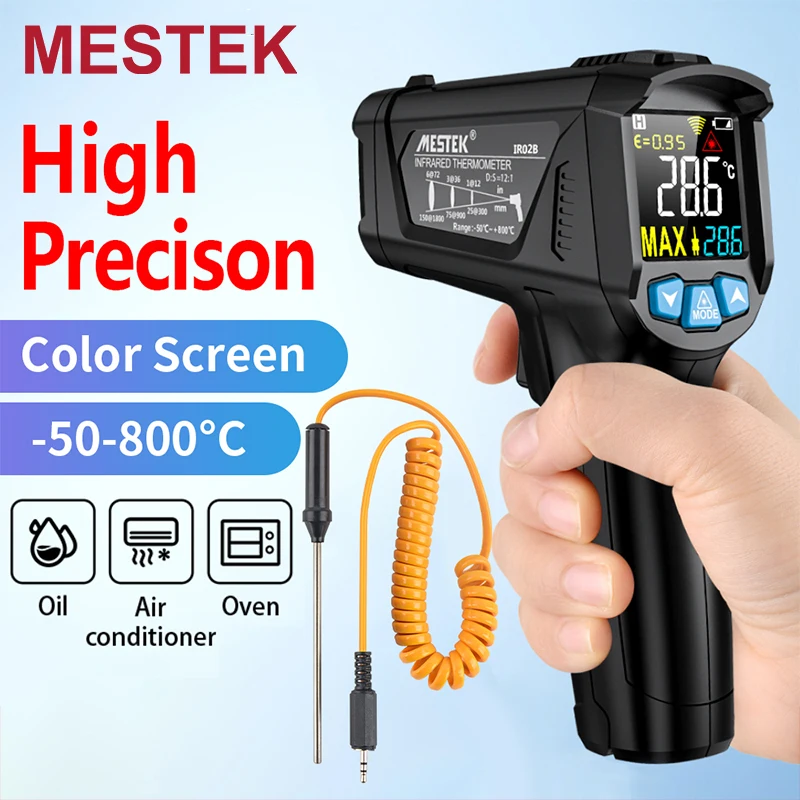 Infrared Laser Thermometer with LCD and Alarm