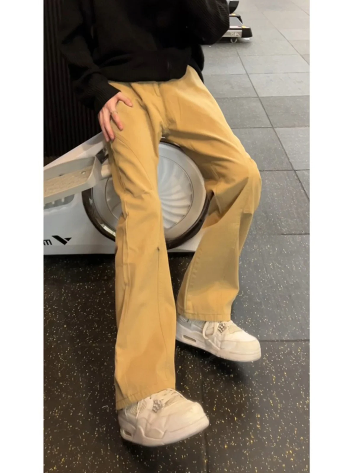 

Мужские джинсы цвета хаки свободного прямого кроя, удлиняющие ноги, в американском стиле High Street, широкие брюки Cleanfit, молодежный тренд