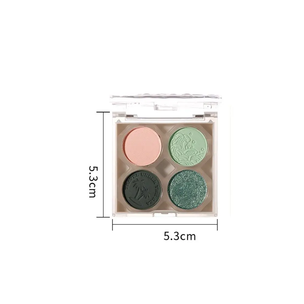 Mini Palette de Fards à Paupières de Quatre Couleurs pour Fille, Maquillage Cosmétique Scintillant, Ondulation de l'Eau, Paillettes Vertes, Longue Durée, 256