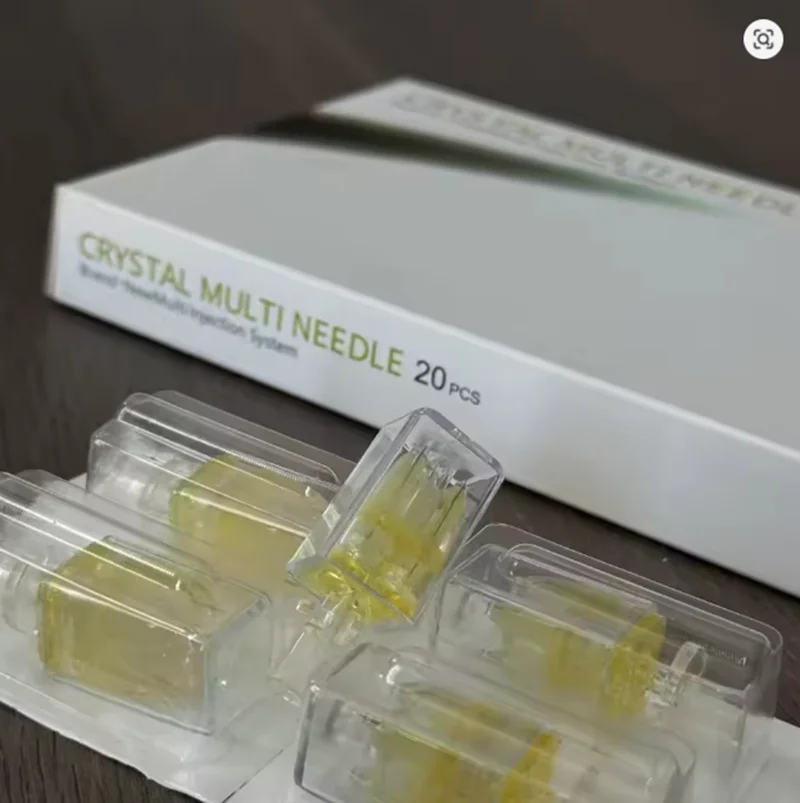 Crystal Multi Needle 5-Pin Mesotherapy Needle for Scalp Hair Growth & Skin Rejuvenation & Connector Syringe