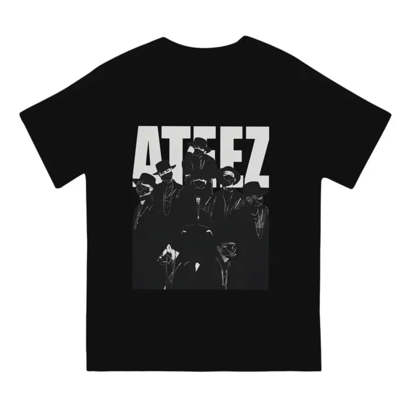 Men's Great Model Music T Shirts ATEEZ Cotton Tops Novelty Short Sleeve Round Collar Tees 4XL 5XL T-Shirts