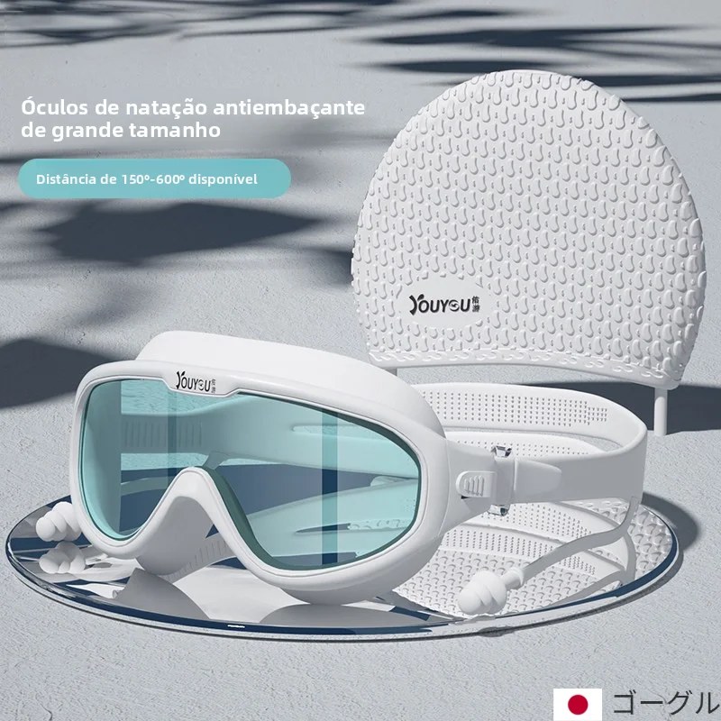 jt-waterproof-anti-fog-swimming-goggles-high-definition-myopia-large-frame-diving-goggles-swimming-cap-set-professional-swimm